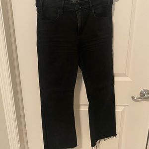 Black high waisted cropped flare jeans